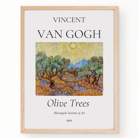 Van Gogh Art Print Olive Trees Van Gogh Exhibition Poster Van Gogh Painting Nature Landscape Art Trees Wall Art Museum Poster