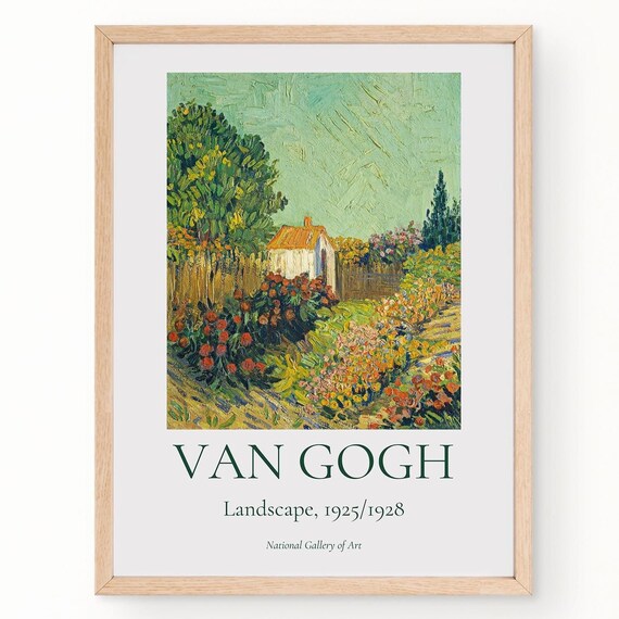 Van Gogh Landscape Cottage Garden Red Dahlias 1925 Exhibition Poster