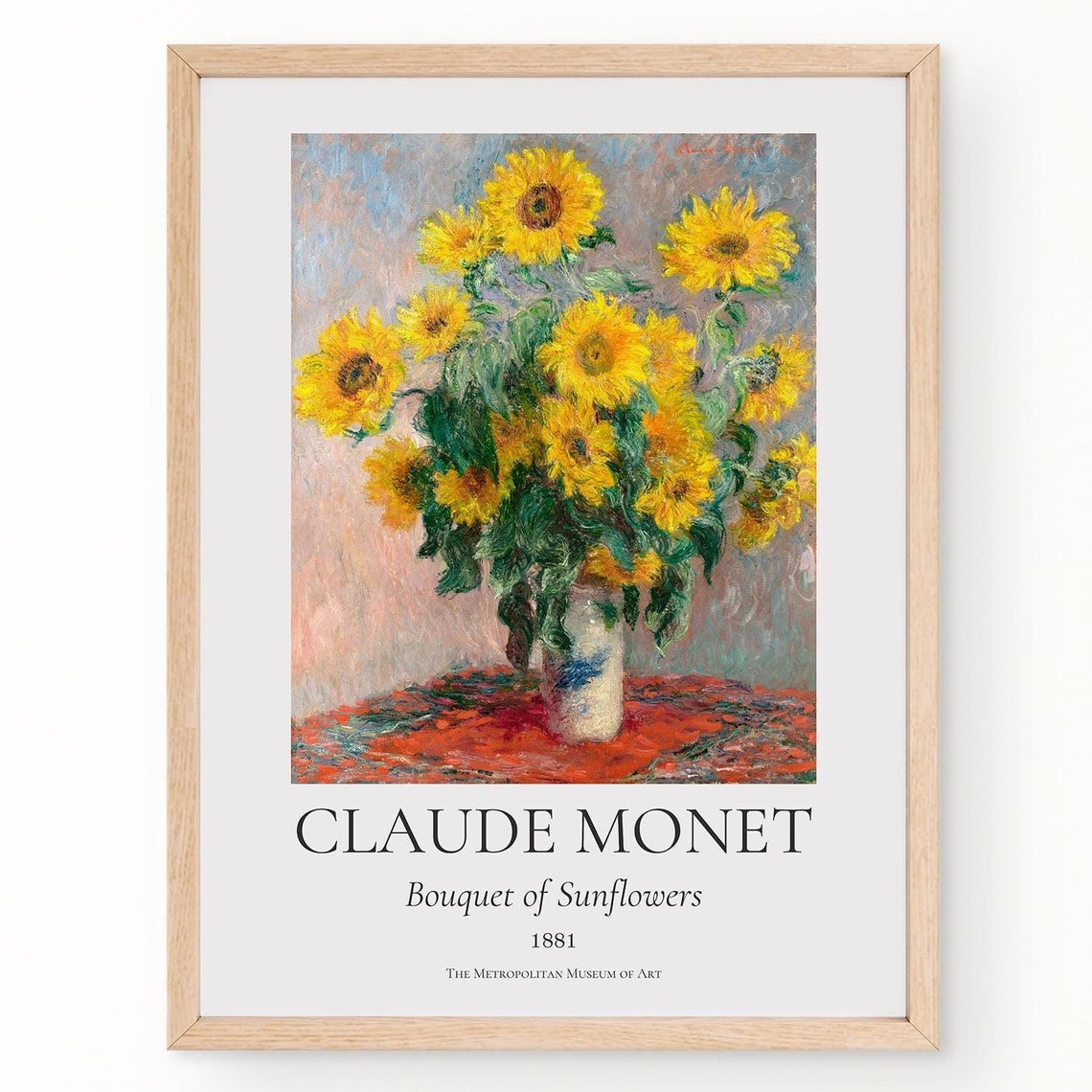 Claude Monet Bouquet Of Sunflowers 1881 Museum Exhibition Wall Art