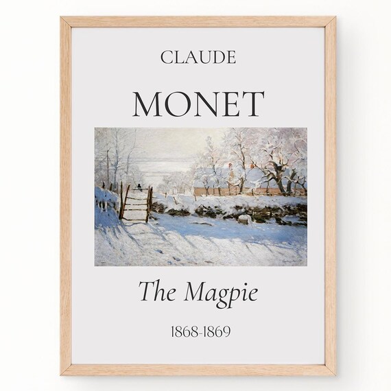Monet The Magpie 1868 Snowy Winter Landscape Gate Bird Art Poster