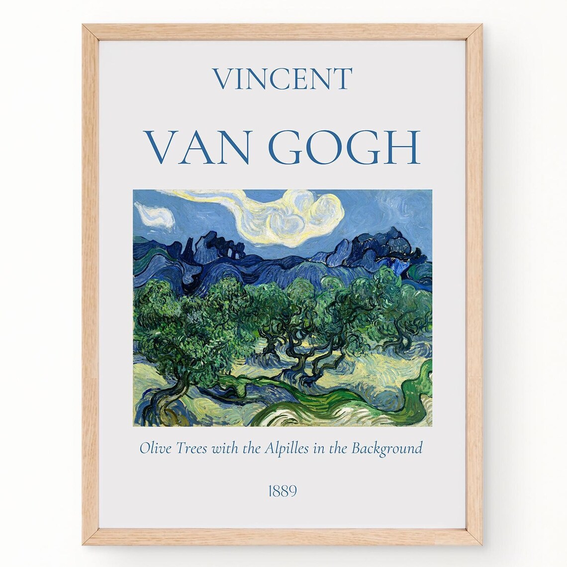 Van Gogh Art Print Olive Trees With The Alpilles In The Background Van Gogh Exhibition Poster Van Gogh Painting Nature Landscape Poster