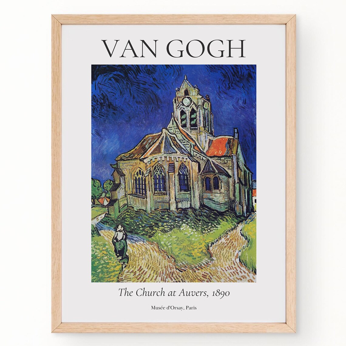 Van Gogh The Church at Auvers Gothic Steeple 1890 Exhibition Art Poster