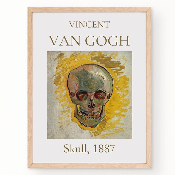 Van Gogh Art Print Skull 1887 Van Gogh Exhibition Poster Van Gogh Painting Skeleton Poster Museum Poster