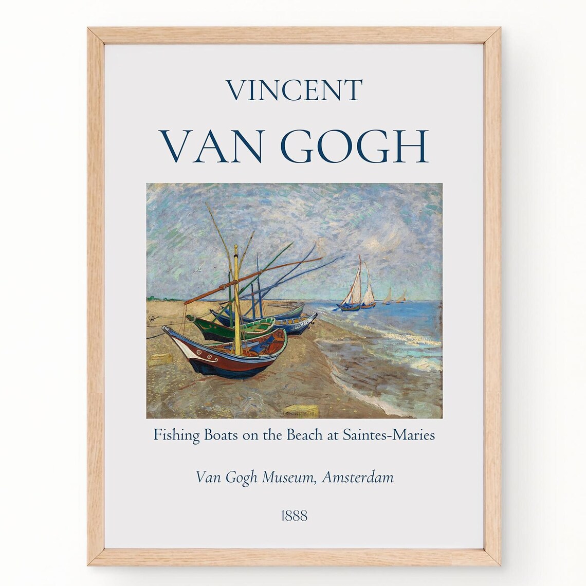 Van Gogh Fishing Boats Saintes-Maries 1888 Beach Seascape Art Poster