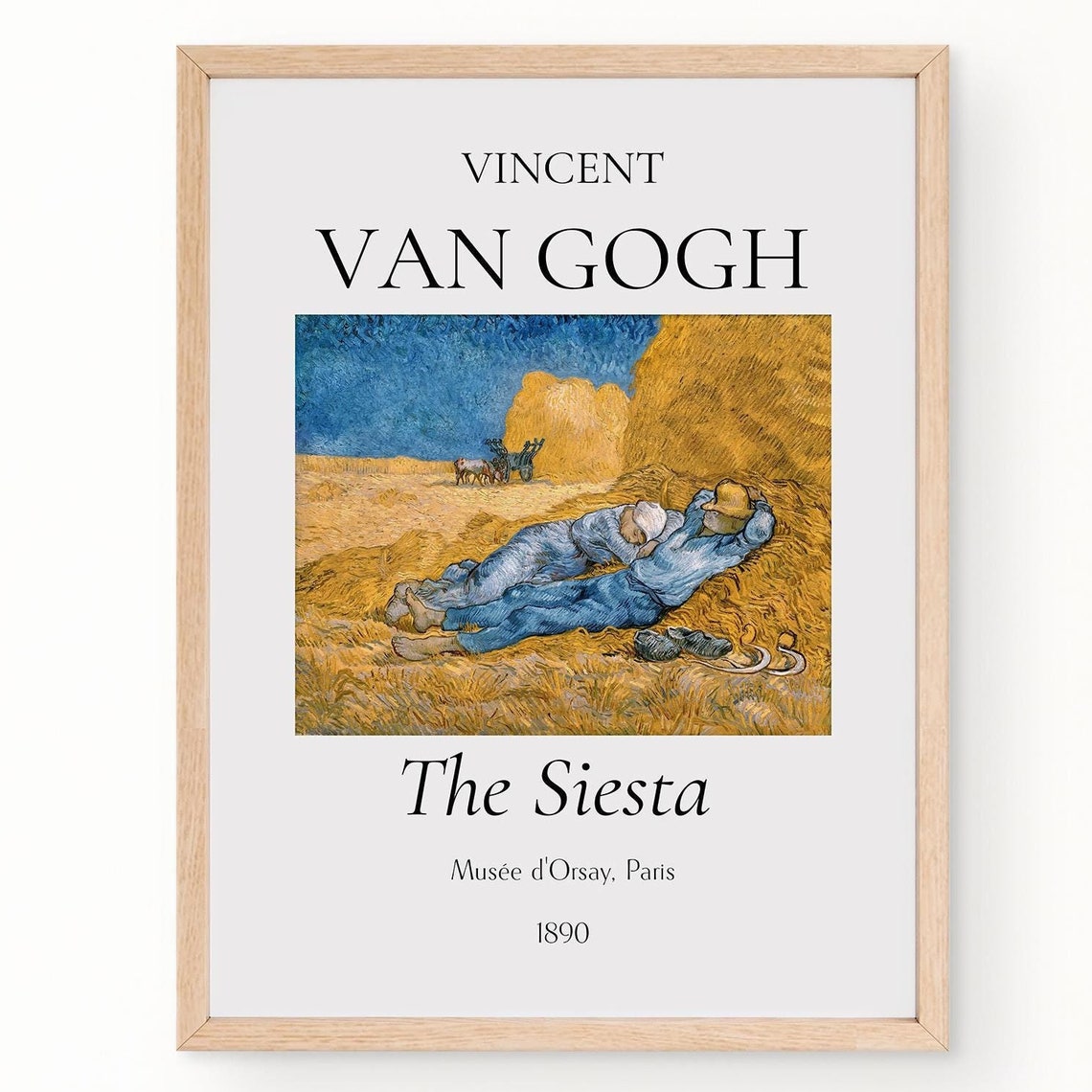 Van Gogh Art Print The Siesta Van Gogh Exhibition Poster Van Gogh Painting Impressionism Wall Art Museum Poster