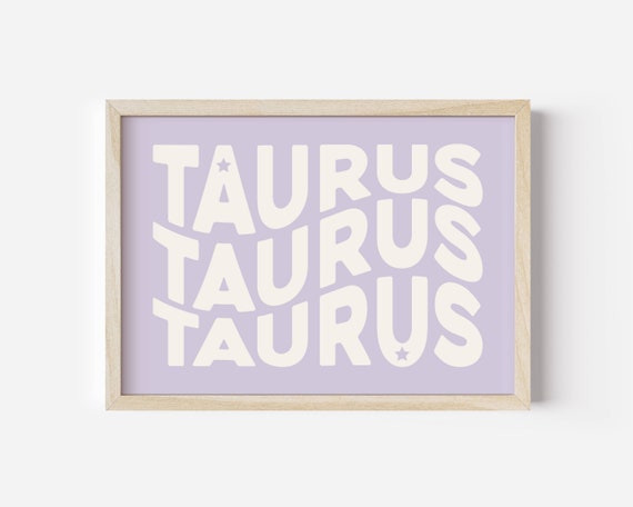 Pastel Taurus Wall Art, Taurus Birthday Gift