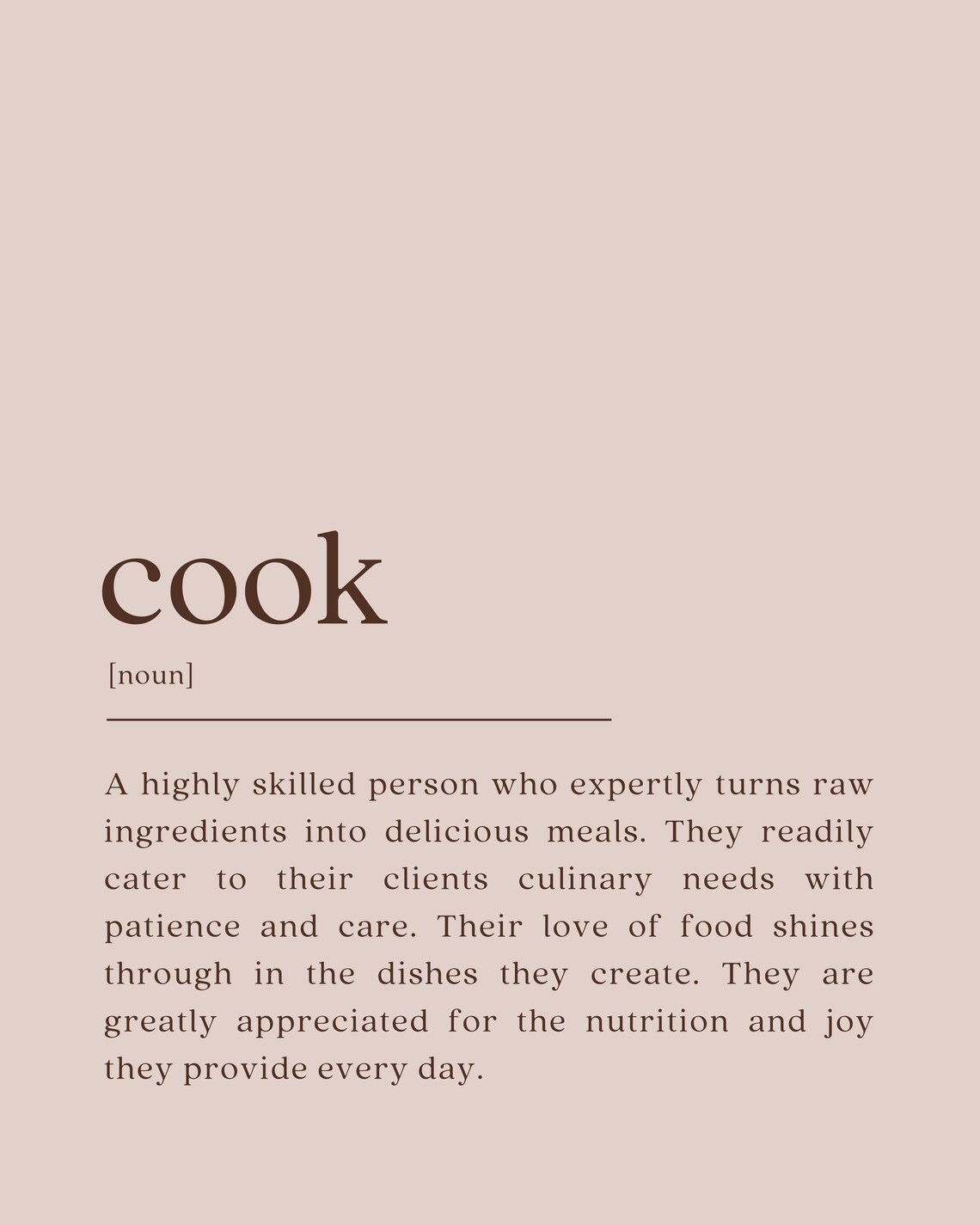 Cook Definition Print, Cook Appreciation Gift - Image 2