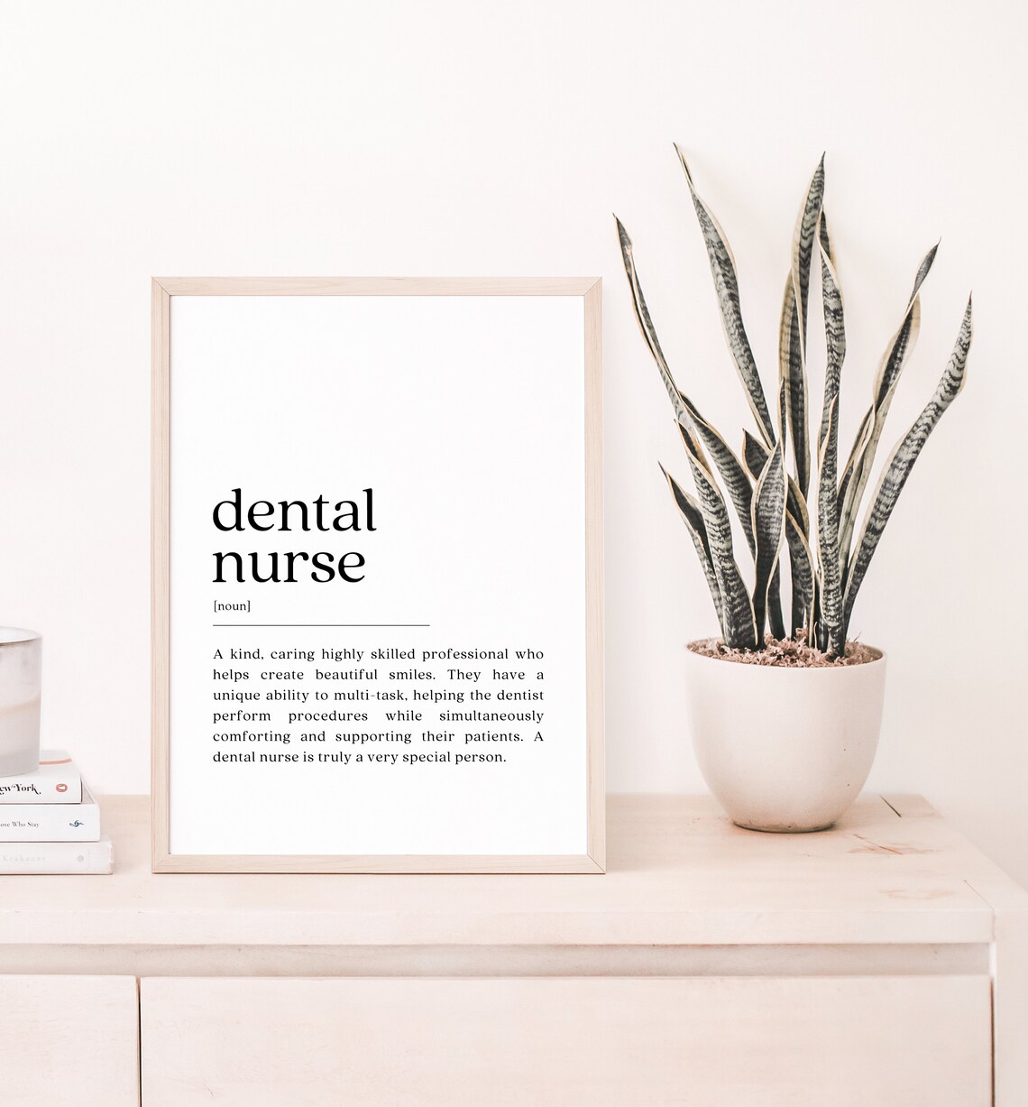 Dental Nurse Dictionary Definition White Minimalist Gift Poster - Image 2
