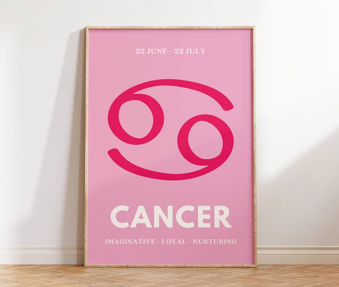 Cancer Star Sign Poster, Zodiac Quote Art
