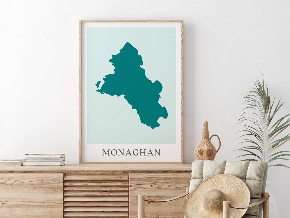 County Monaghan Map, Irish Wall Art Poster - Image 2