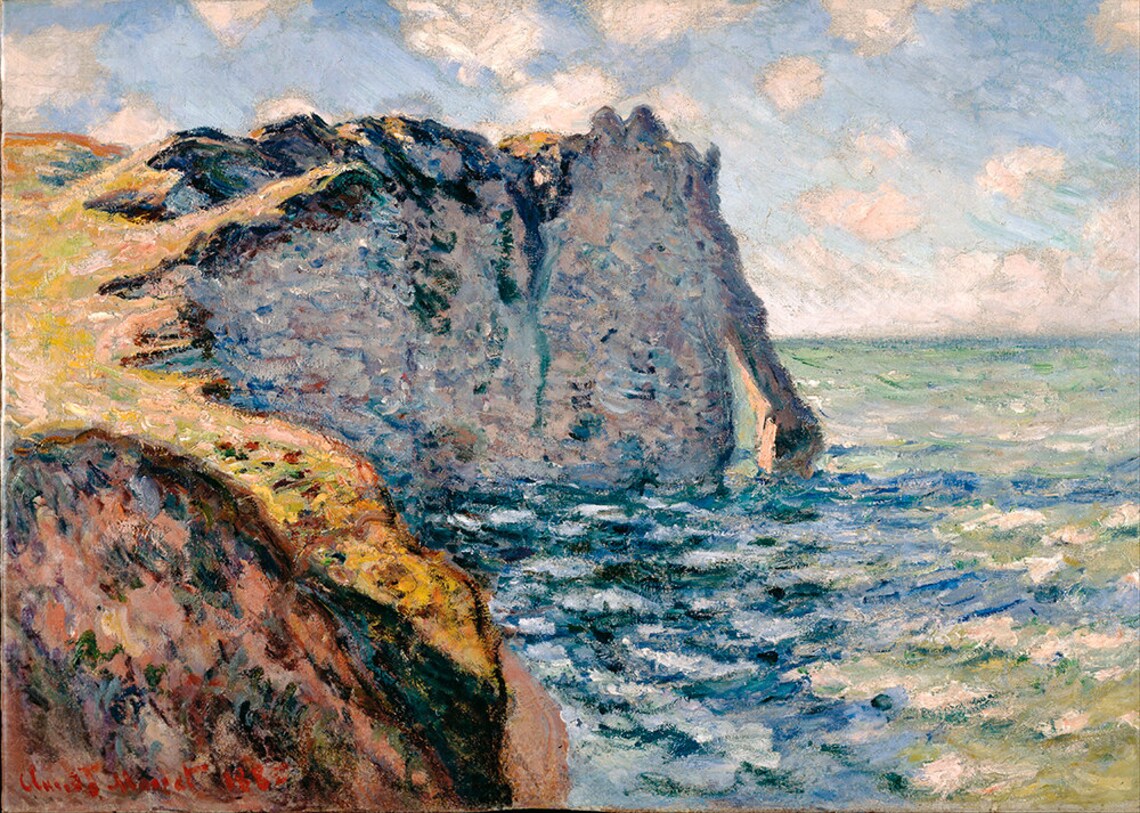 Claude Monet The Cliff Of Aval Etrtat Fine Art Glice 1885 Sku 0139 - Image 2