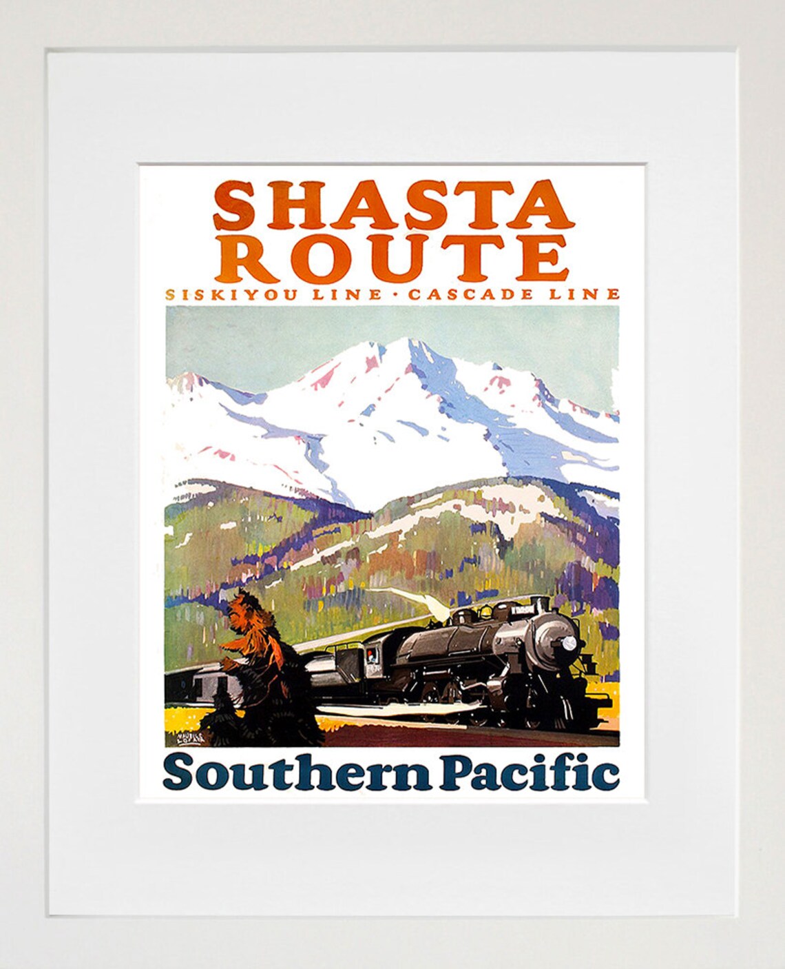 Train Poster Art, Retro Travel Decor Print