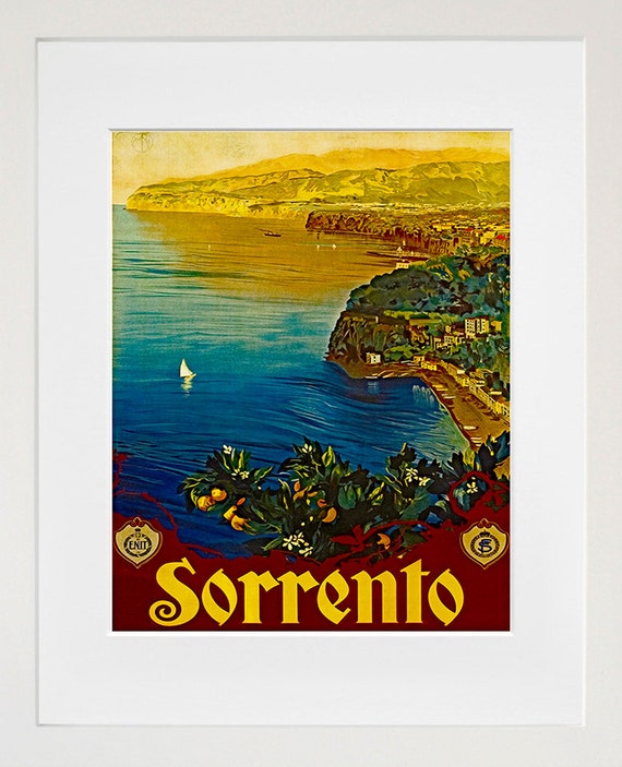 Italy Travel Poster, Sorrento Decor Wall Art