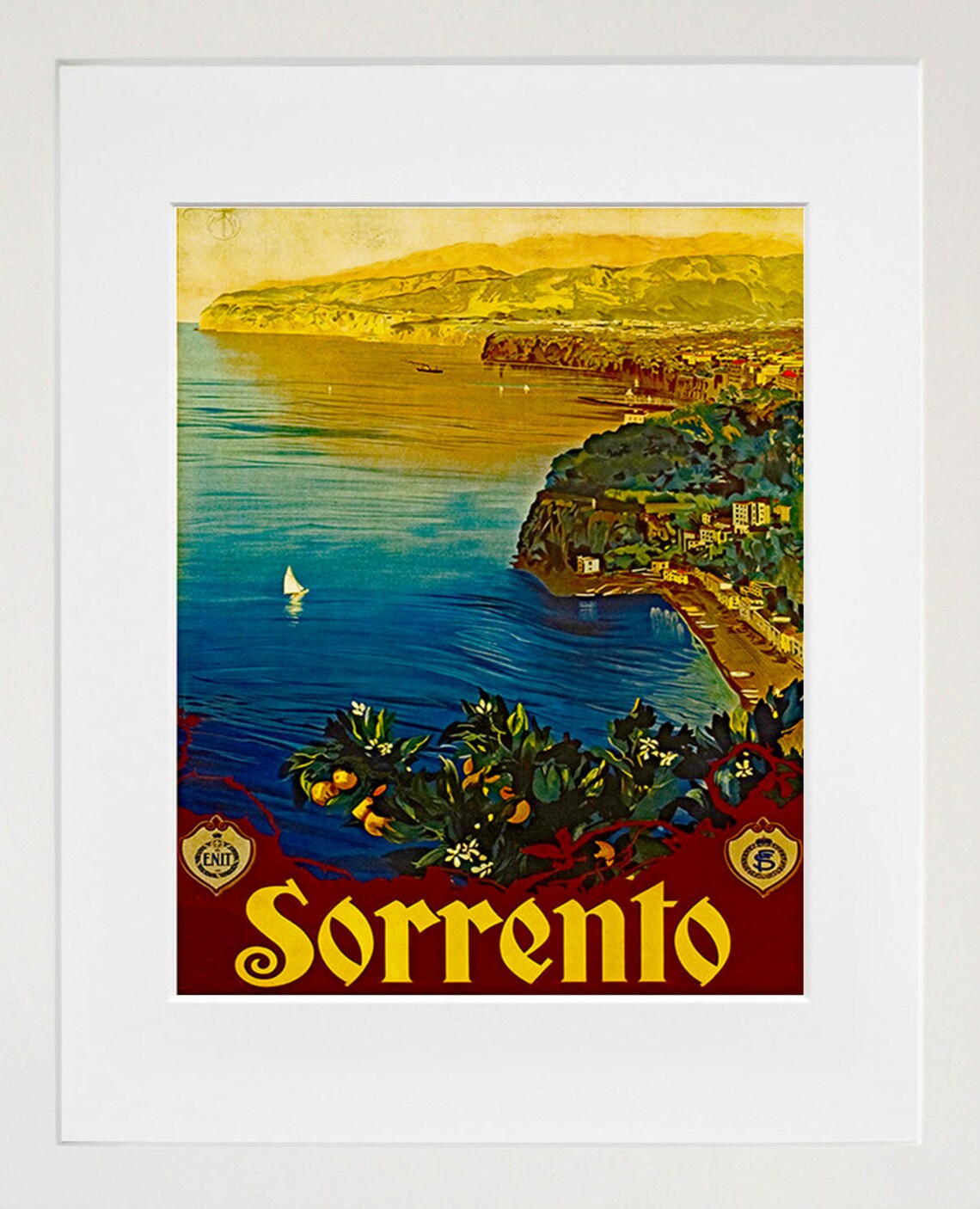Italy Travel Poster, Sorrento Decor Wall Art