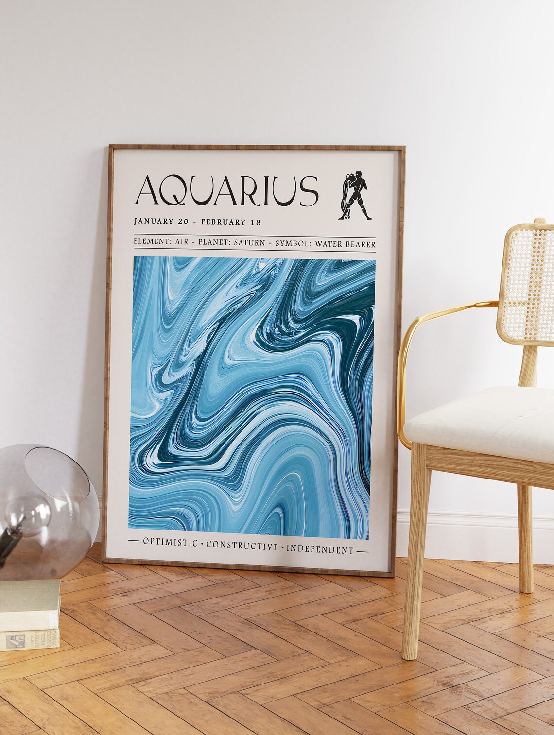 Aquarius Star Sign Art Print, Boho Bedroom Decor - Image 3