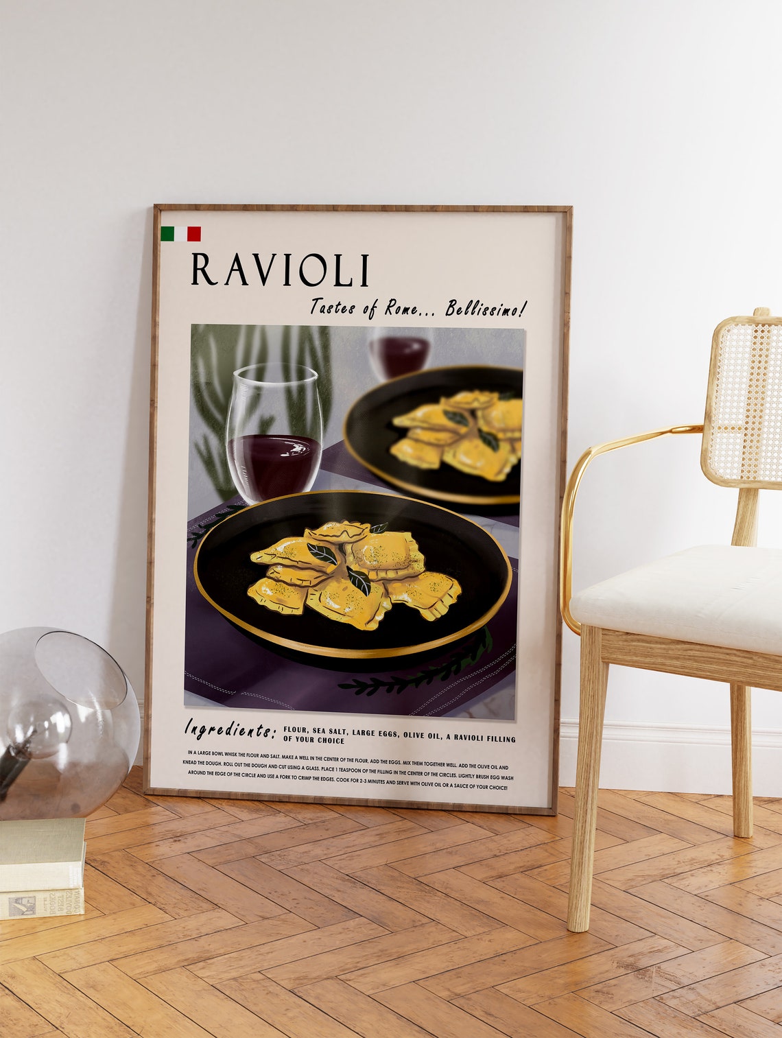 Italian Ravioli Food Poster Food Art Rome Print Kitchen Poster Italian Food Art Italian Cuisine Retro Print Food Gift A1a2a3a4 - Image 3