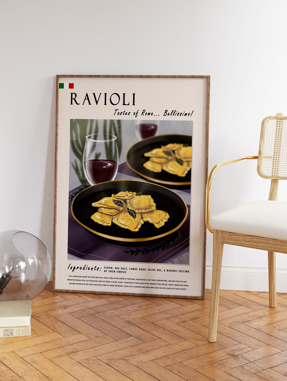 Ravioli Tastes Of Rome Italian Food Kitchen Classic Recipe Poster - Image 3