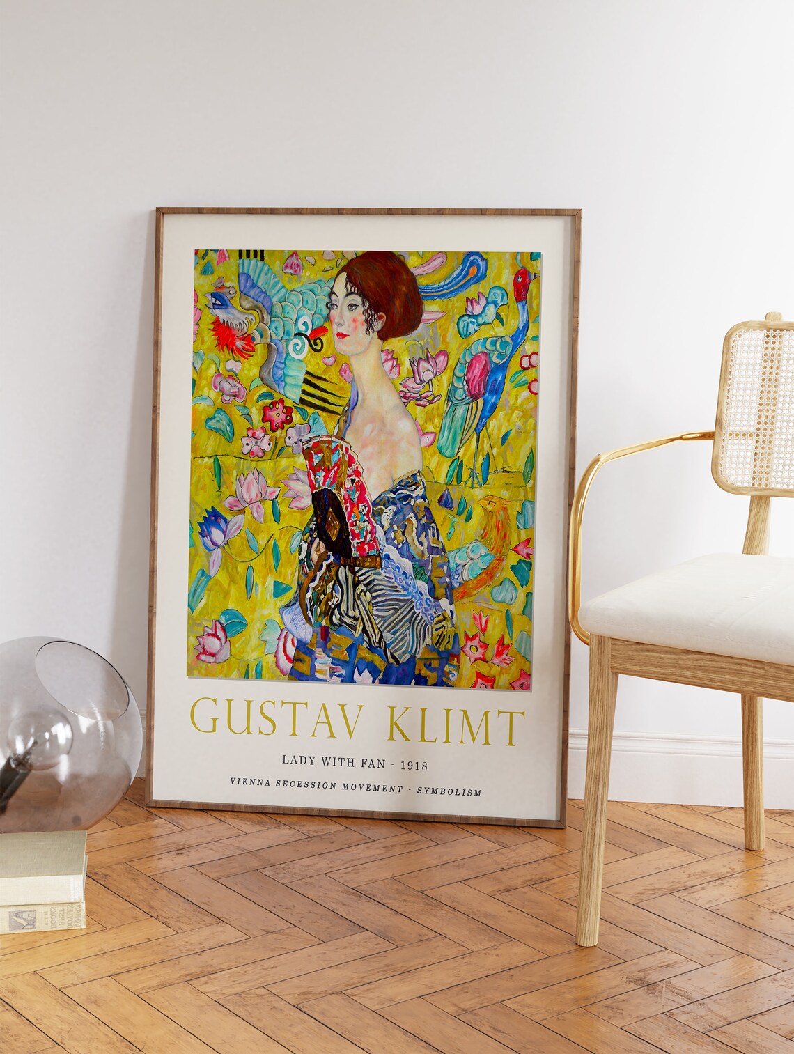 Gustav Klimt Lady With Fan Art Nouveau Poster - Image 3