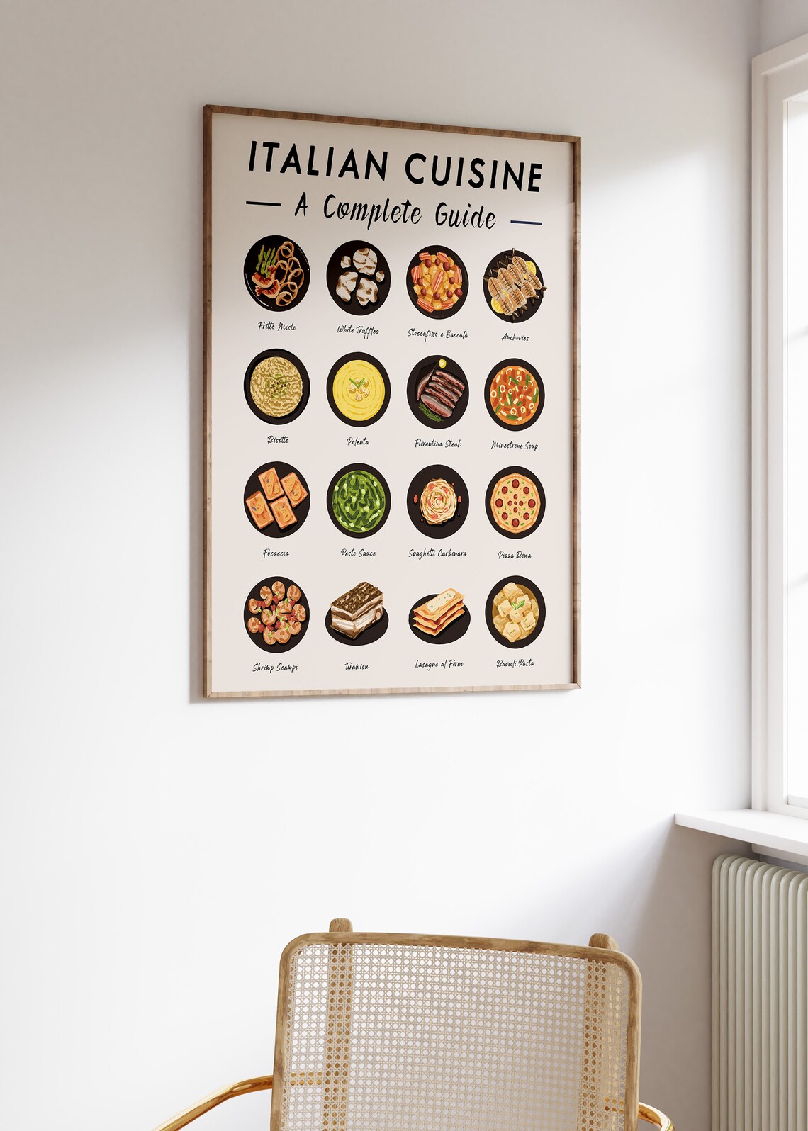 Italian Food Art Print, Retro Kitchen Poster - Image 2