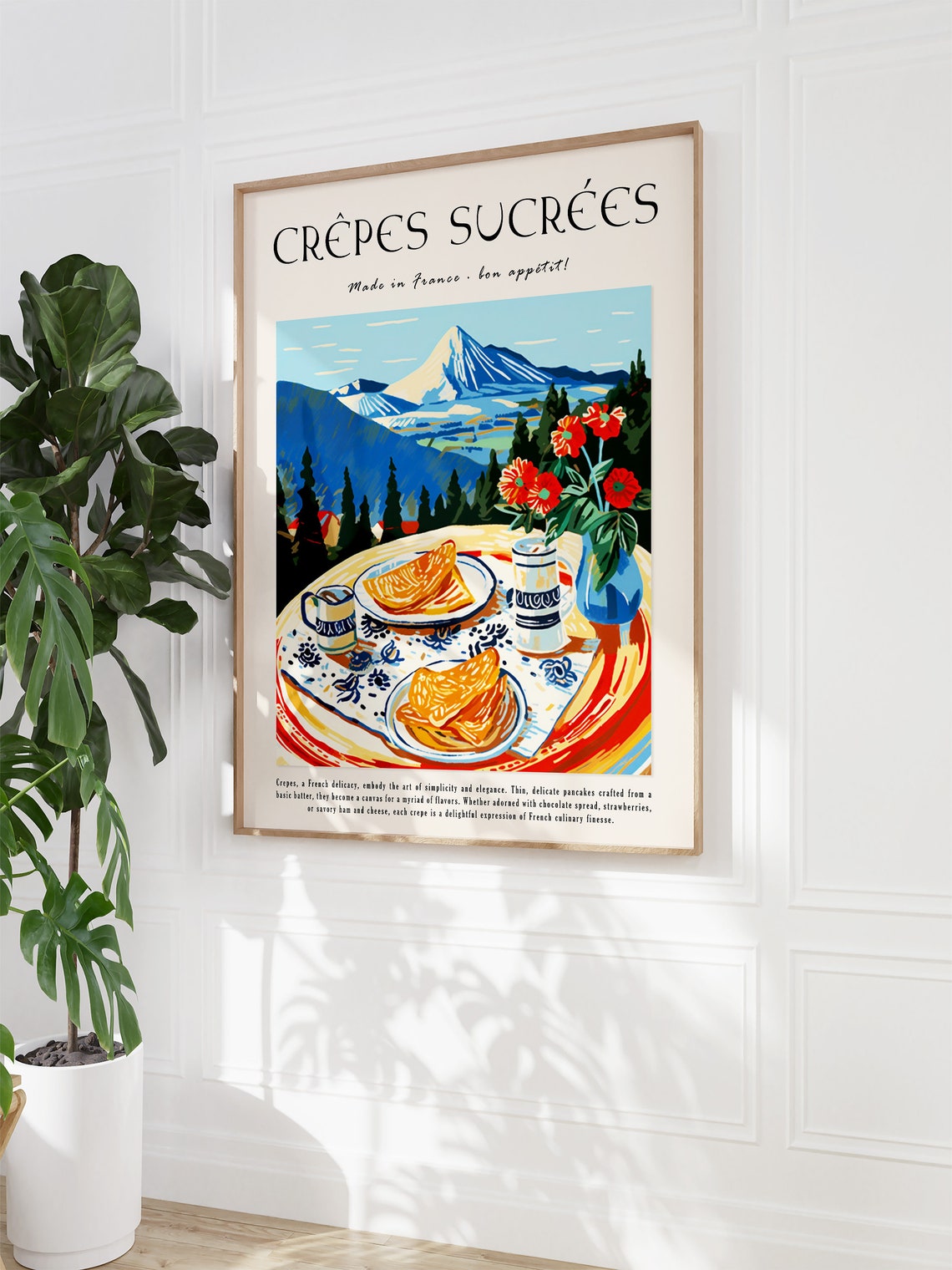 Sweet French Crepes Mountain Scene Kitchen Art Poster Gift Scene - Image 3