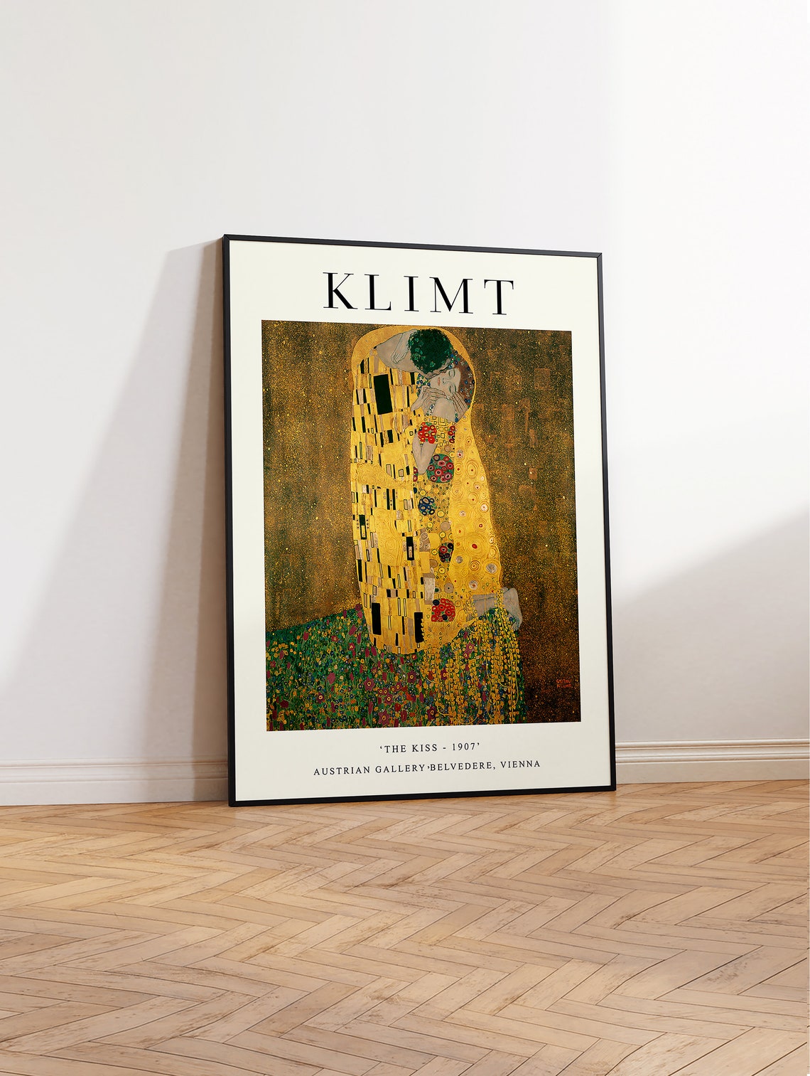 Gustav Klimt The Kiss 1907 Gold Embrace Museum Exhibition Poster - Image 2