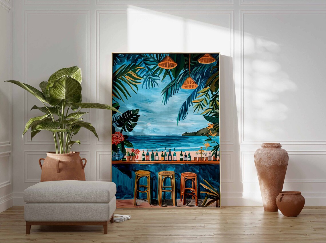 Caribbean Beach Bar Tropical Cocktail Poster - Image 3