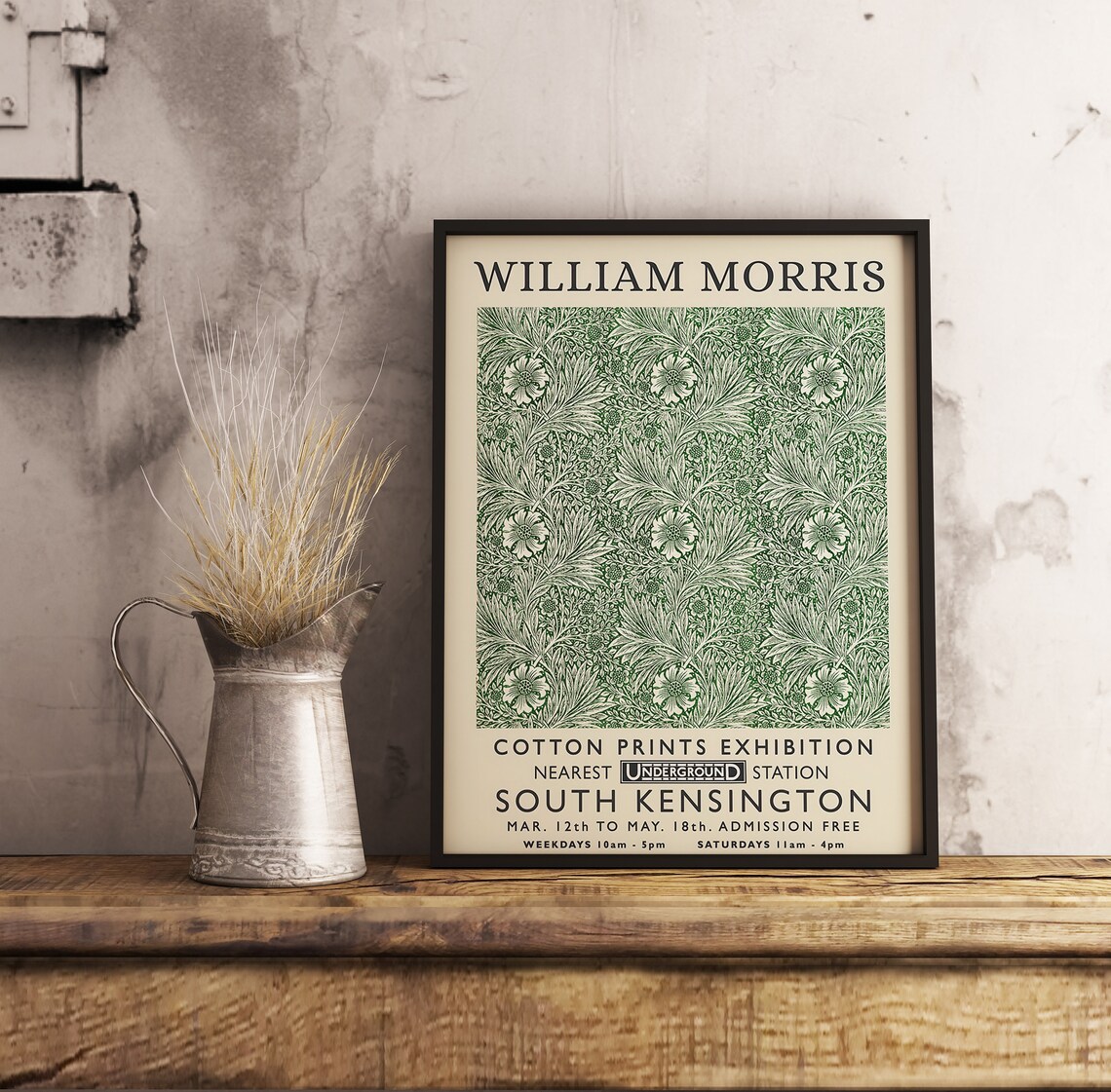 William Morris Exhibition Poster, Vintage Floral Art - Image 3