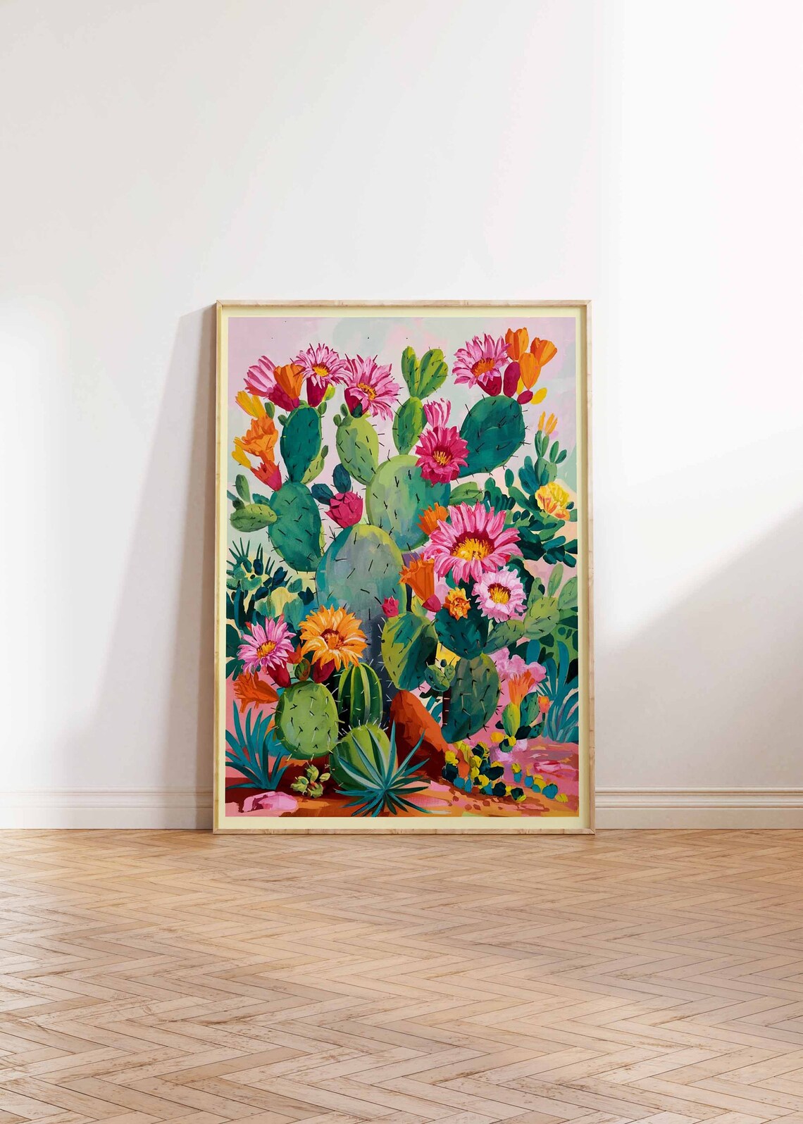 Colorful Mexican Cactus Floral Decor Poster - Image 3