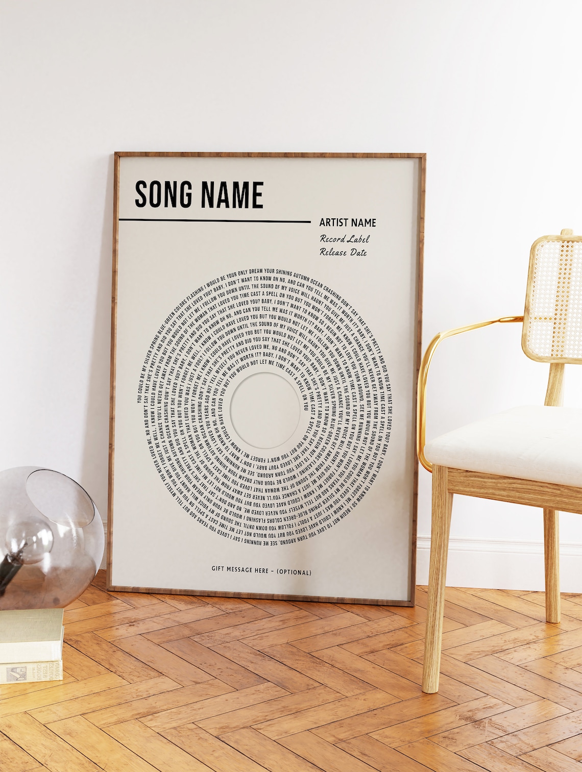 Custom Vinyl Lyrics Print Personalised Music Poster - Image 2