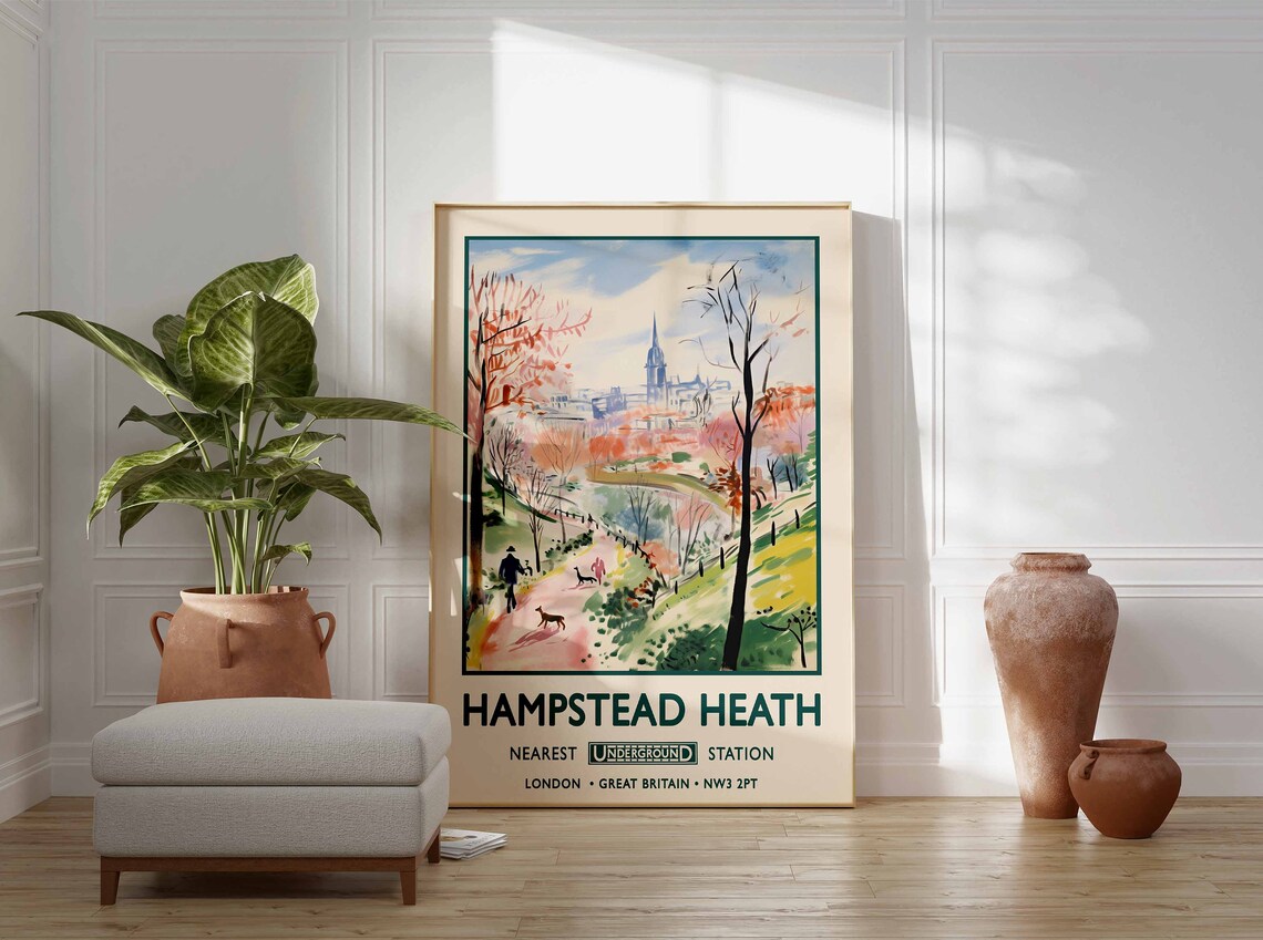 Hampstead Heath London Print, William Morris Garden Style - Image 3
