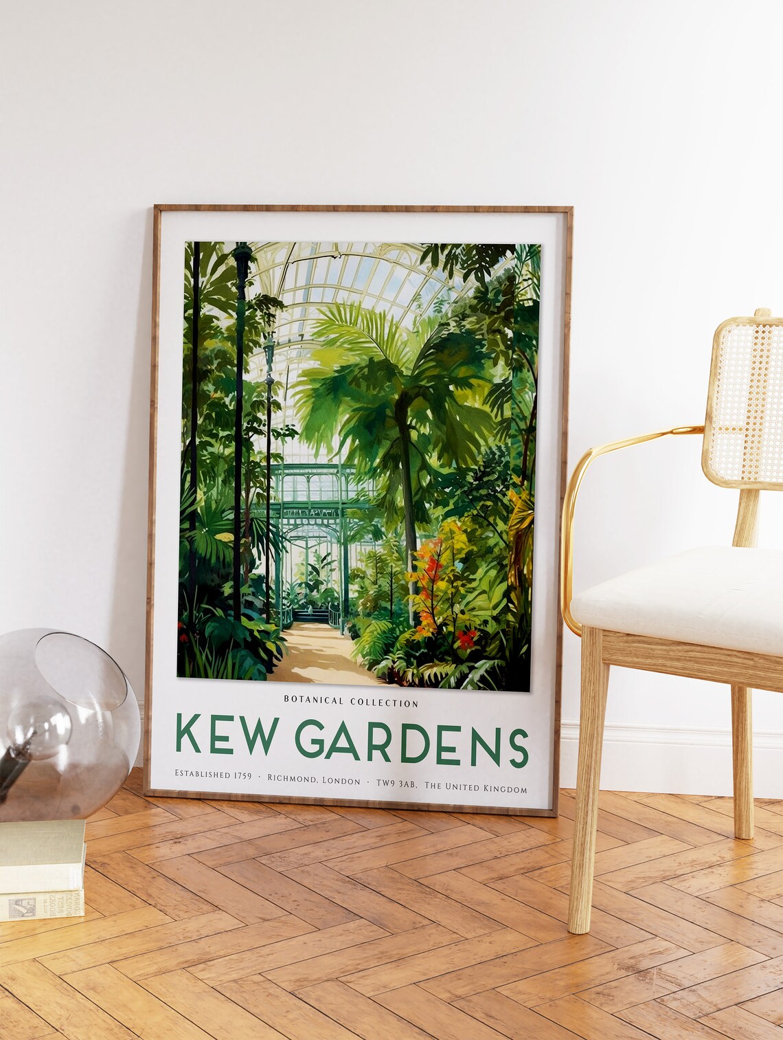 Kew Gardens Palm House Botanical Collection Vintage Travel Poster - Image 2