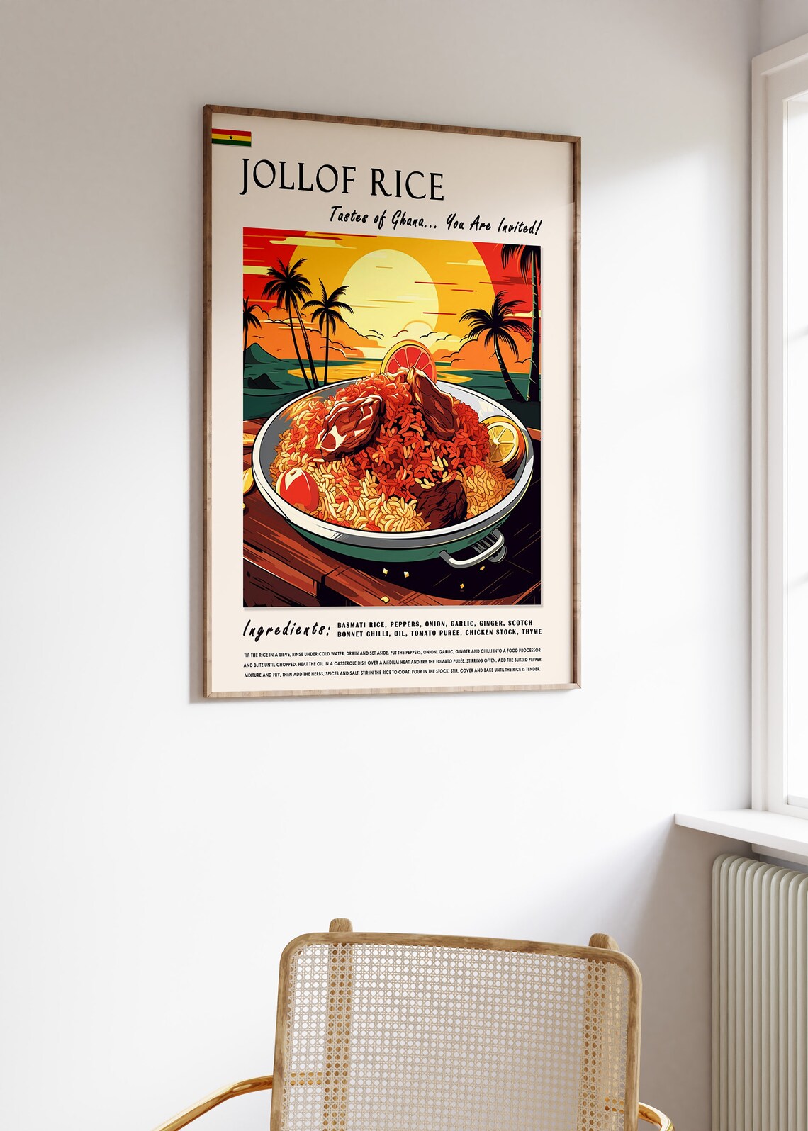 Jollof Rice Ghanaian Food Poster, African Art Print - Image 3