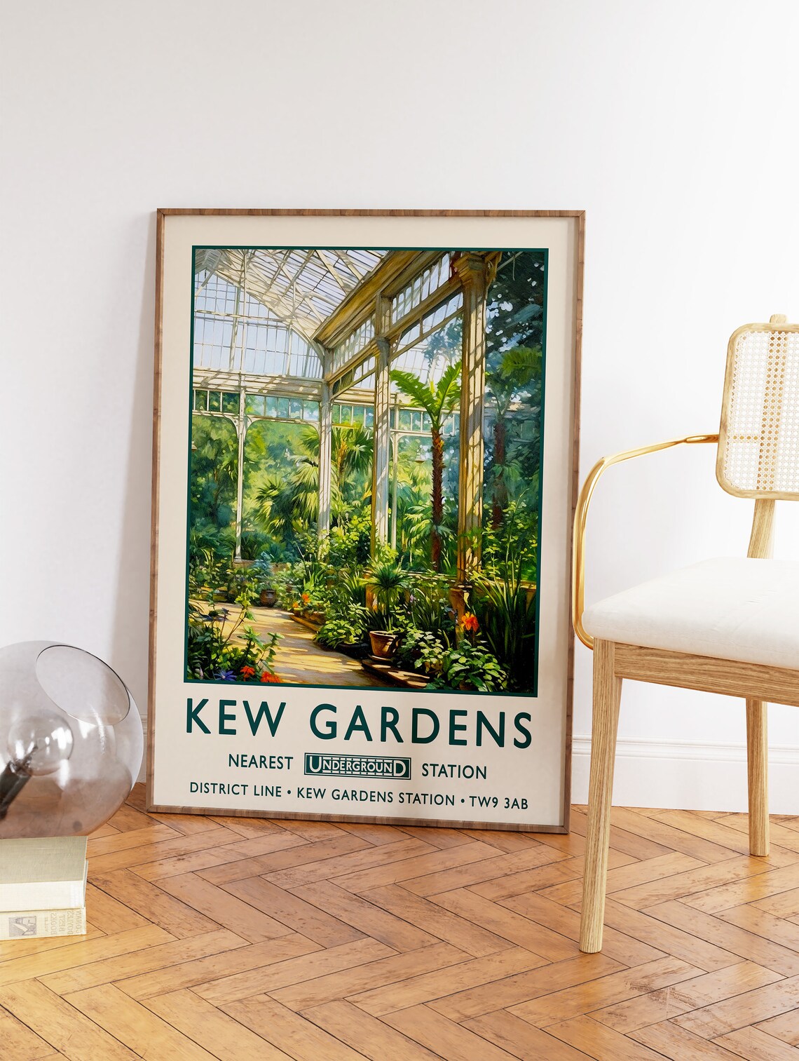 Kew Gardens London Botanical Vintage Travel Poster - Image 2