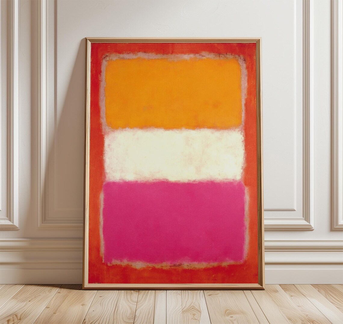 Abstract Pink Orange Color Field, Poster Print