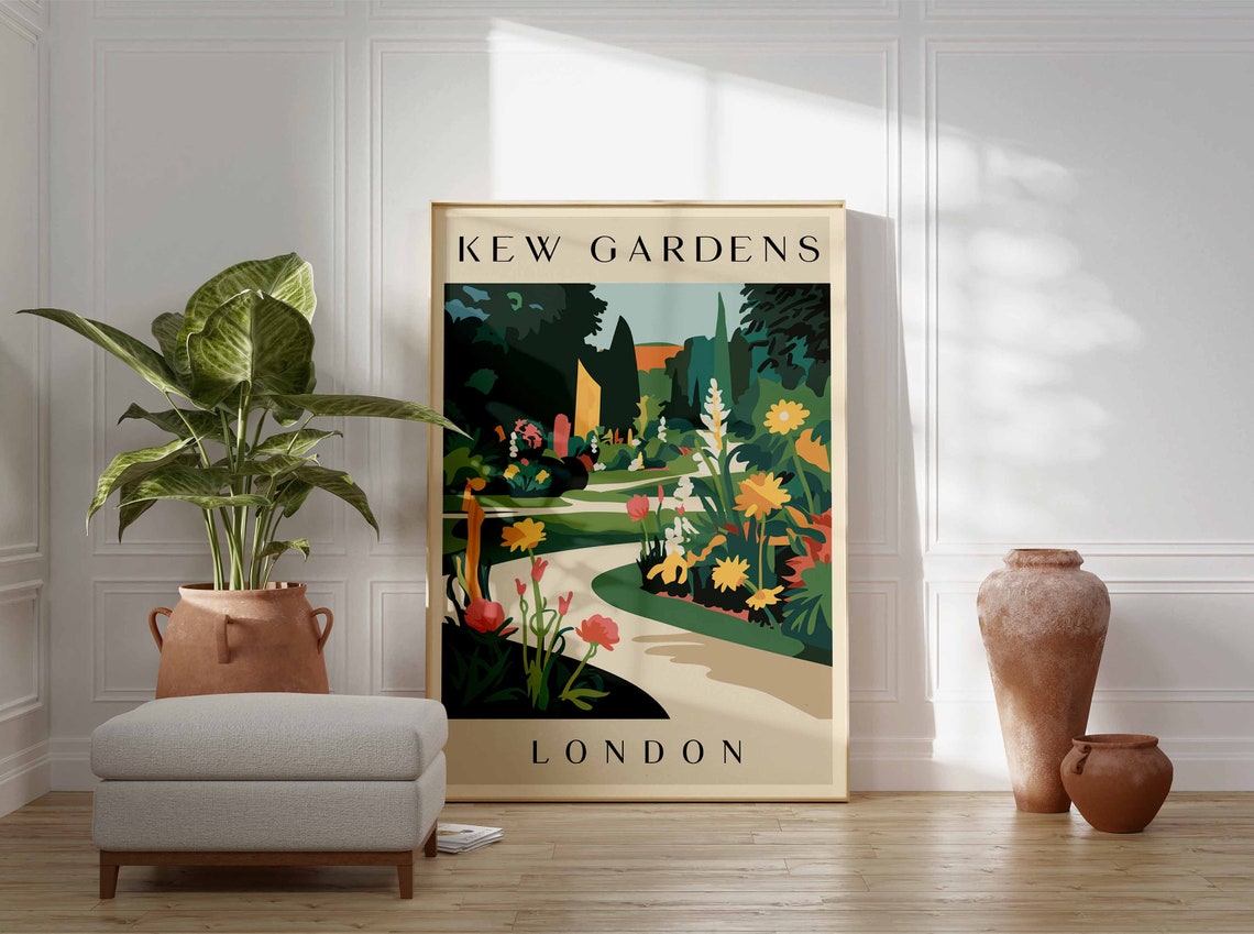 Kew Gardens Flower Path London Tulip Walk Botanical Art Poster - Image 3