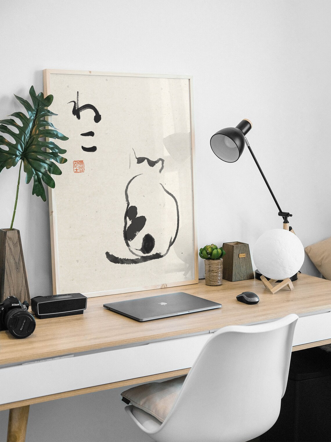 Minimalist Cat Poster, Japanese Cat Art Print - Image 2