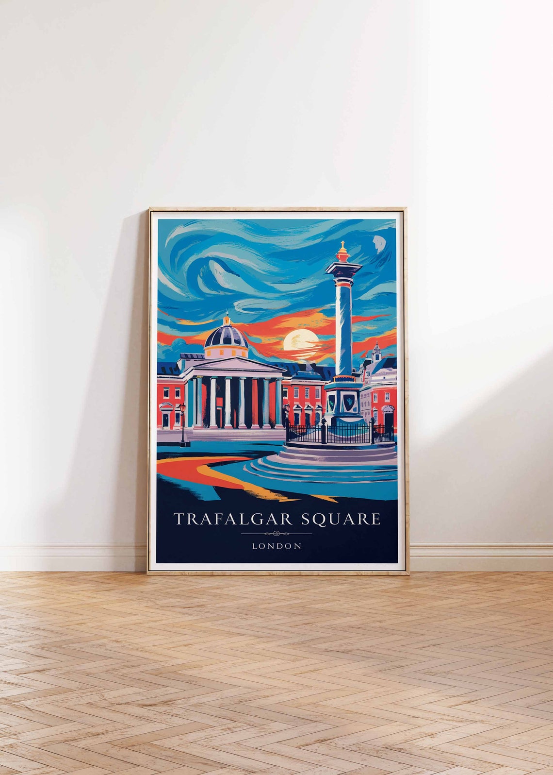 Trafalgar Square Poster London Print London Art London Poster London Travel Print William Morris Print Vintage Decor Retro Travel Art