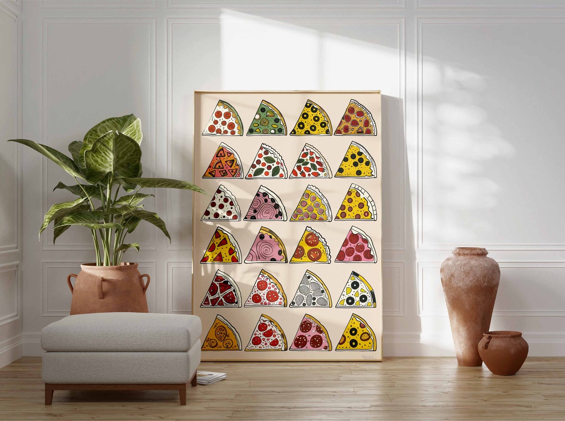 Pizza Poster Pizza Art Kitchen Decor Kitchen Poster Food Art Italian Food Poster Italy Print Italian Poster Food Gift Food Print - Image 3