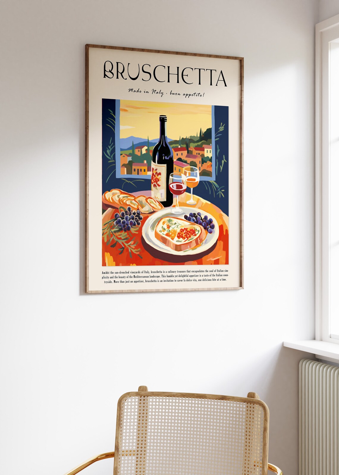 Italian Bruschetta Food Poster, Kitchen Decor Art - Image 3