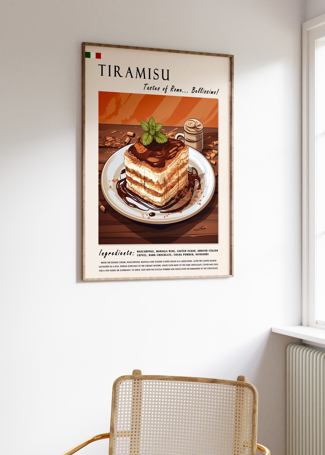 Tiramisu Poster, Italian Dessert Kitchen Art Print - Image 3