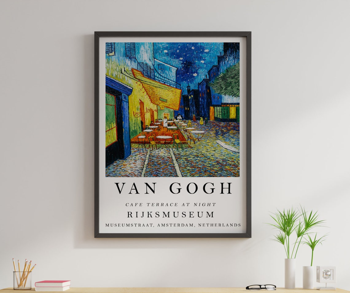 Van Gogh Cafe Terrace At Night Rijksmuseum Exhibition Style Poster - Image 2