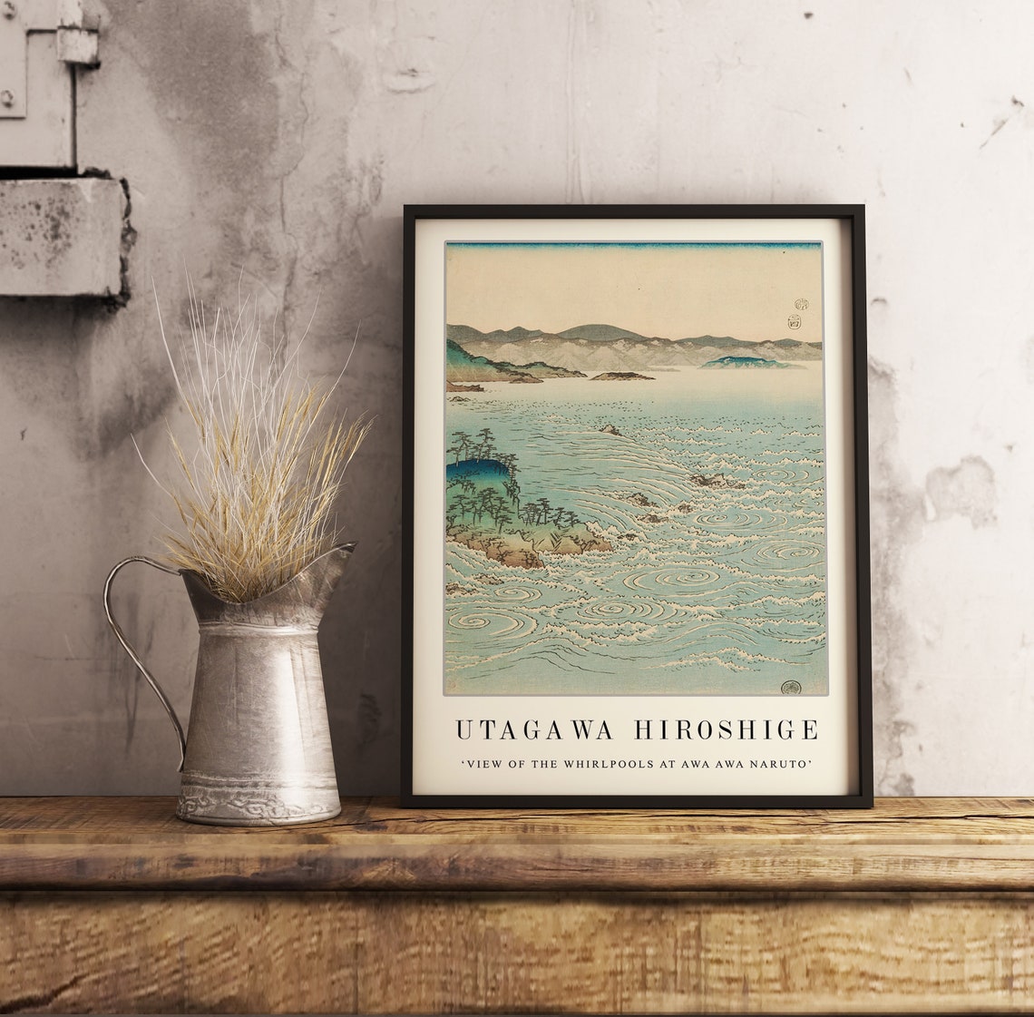 Utagawa Hiroshige Whirlpools At Awa Naruto Japanese Ukiyoe Poster - Image 2