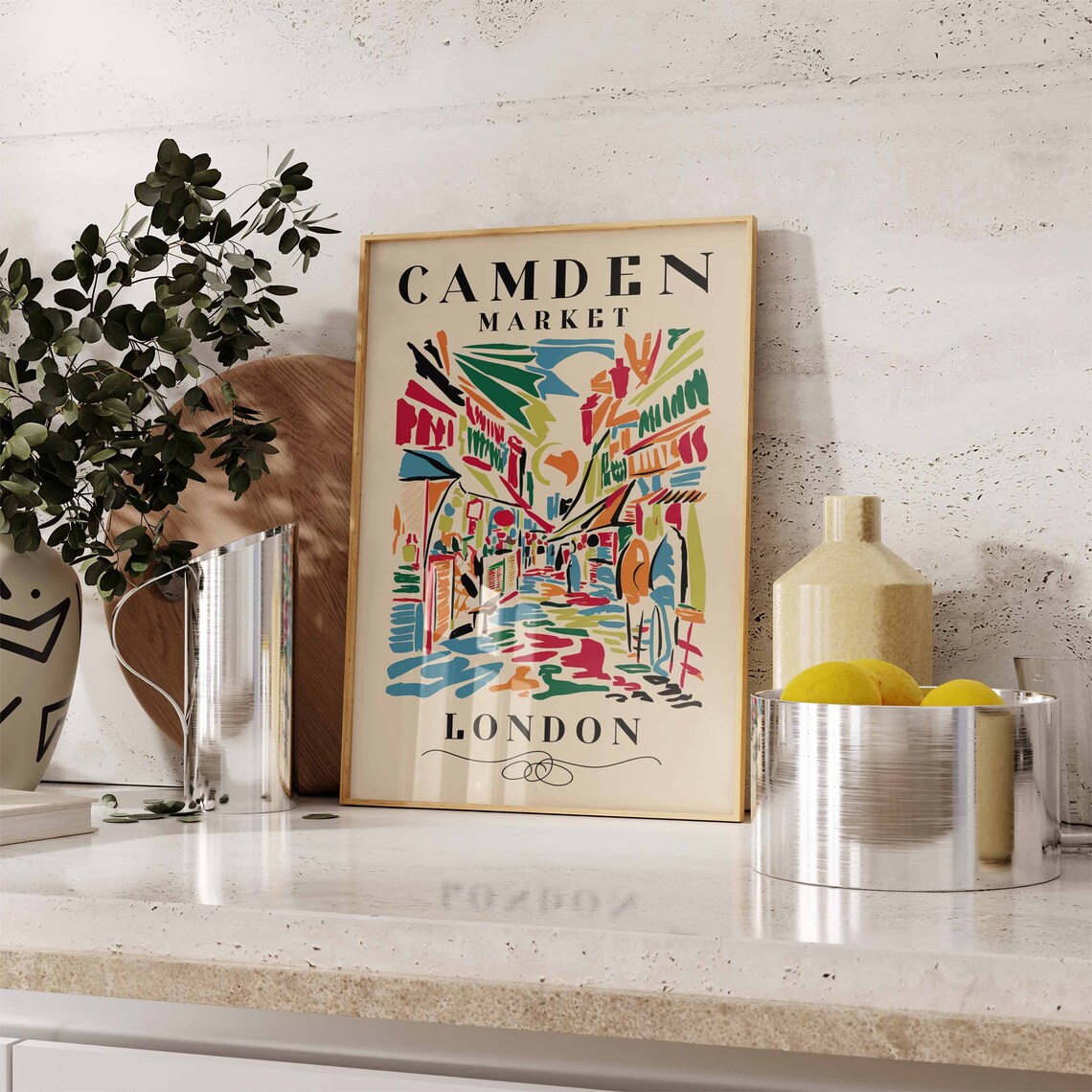 Camden Market Retro London Travel Poster - Image 2