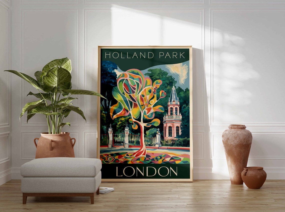 Holland Park Poster Botanical Print William Morris Print London Art London Poster London Travel Print Vintage Decor Retro Travel Art - Image 3