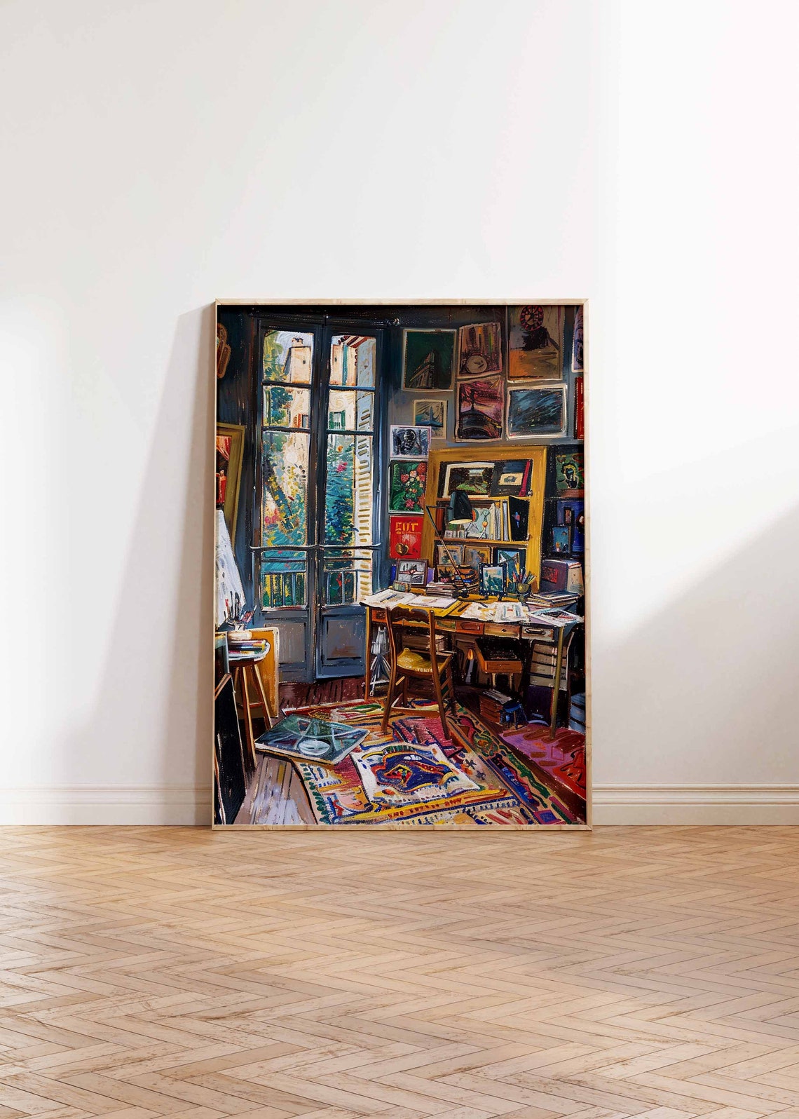 Colorful Artist Studio with French Doors Gallery Wall Poster - Image 2