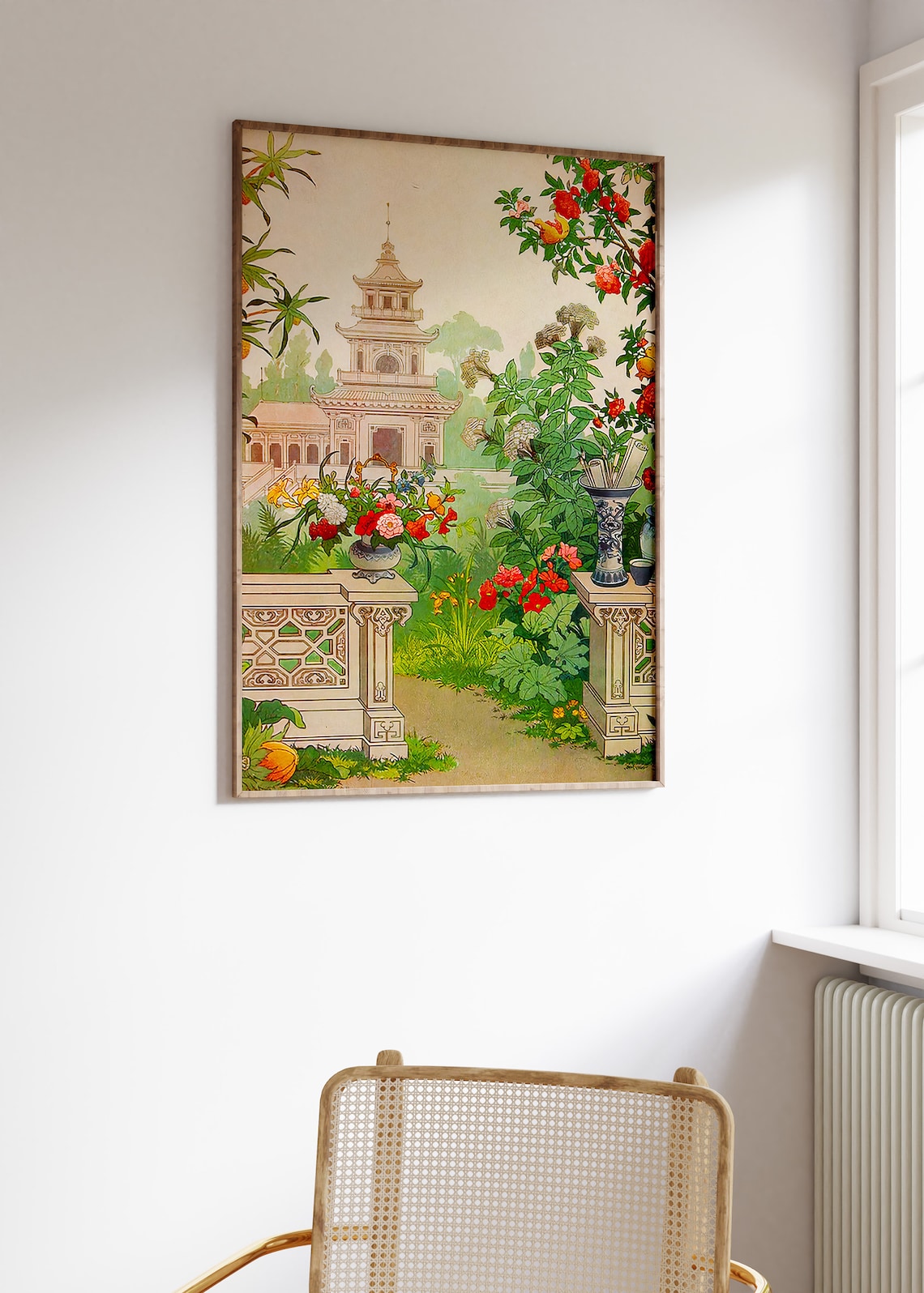 Indian Floral Exhibition Vintage Pichwai Art Print - Image 2