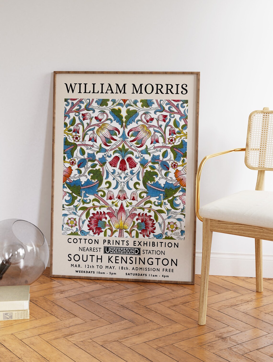 William Morris Floral Pattern Vintage Art Print - Image 3