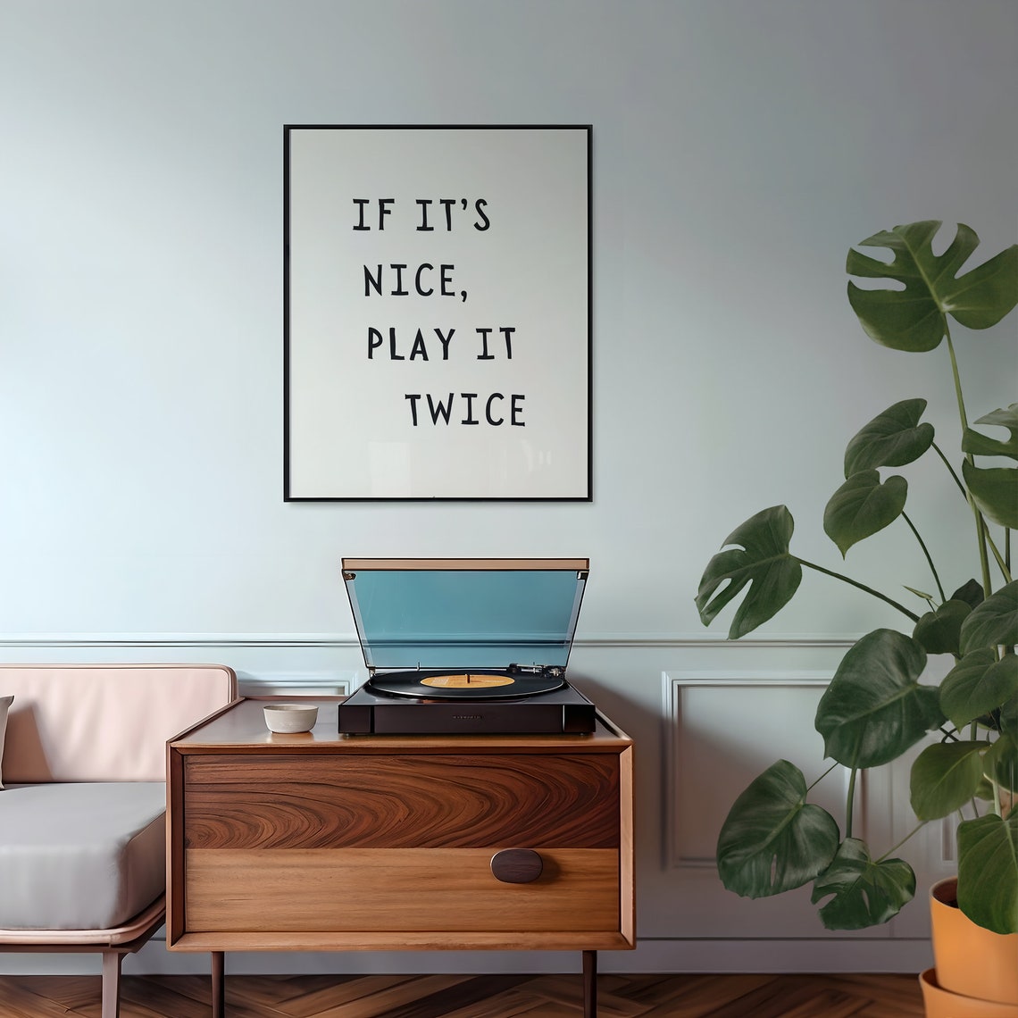 If Its Nice Play It Twice Music Quote Bold Typography Poster - Image 2