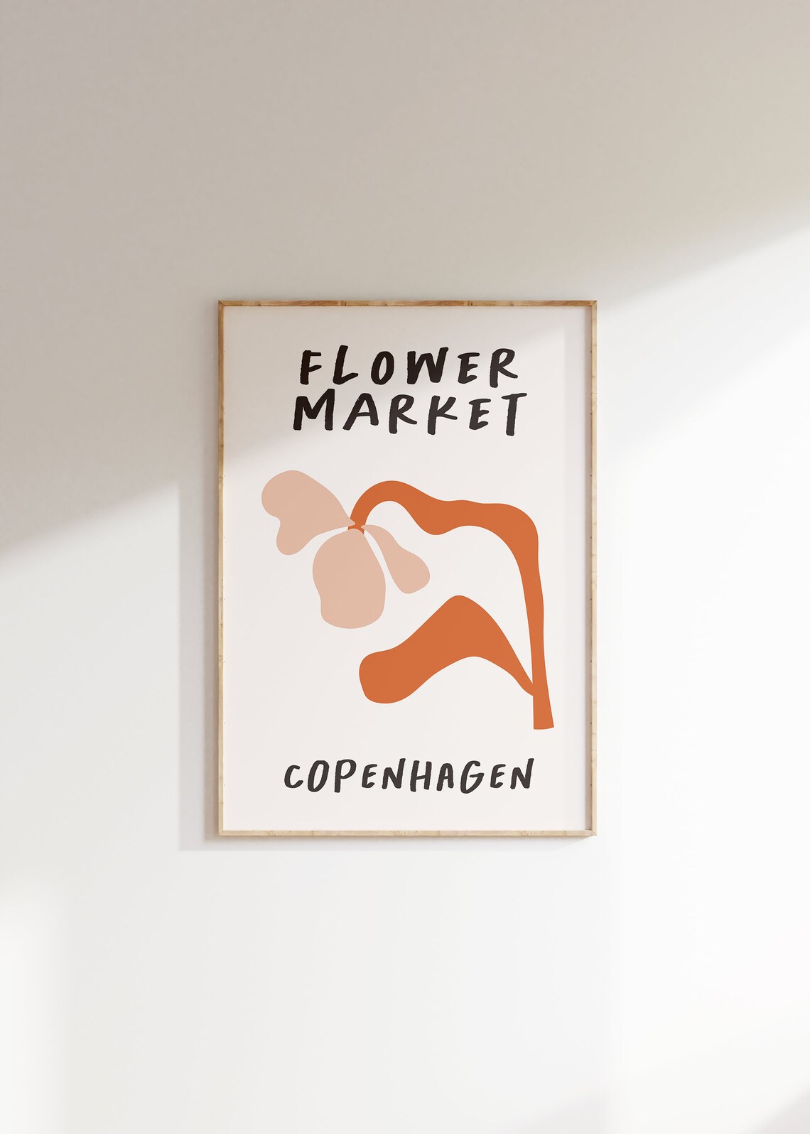 Copenhagen Flower Market Abstract Terracotta Hand Drawn Floral Poster - Image 2