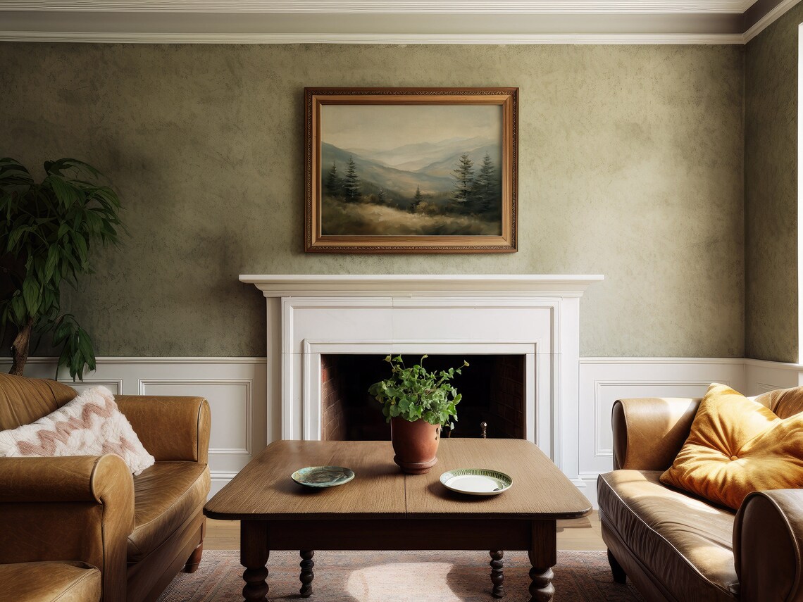 Vintage Mountains Landscape Art Print, Smoky Ireland - Image 5